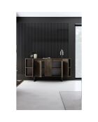 Buffet Luxe noyer/noir - 160x35x80 cm