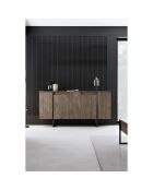 Buffet Luxe noyer/noir - 160x35x80 cm