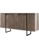 Buffet Luxe noyer/noir - 160x35x80 cm