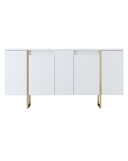 Buffet Luxe blanc/doré - 160x35x80 cm