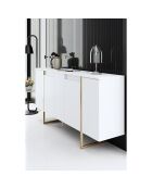 Buffet Luxe blanc/doré - 160x35x80 cm