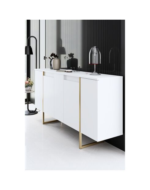 Buffet Luxe blanc/doré - 160x35x80 cm