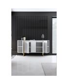 Buffet Luxe blanc/doré - 160x35x80 cm