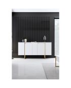 Buffet Luxe blanc/doré - 160x35x80 cm