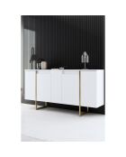 Buffet Luxe blanc/doré - 160x35x80 cm
