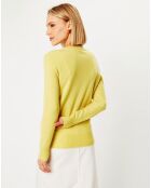 Pull 100% Cachemire Yocon col V jaune