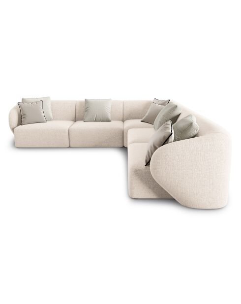 Canapé d'angle Modulable Symétrique Chiara 6 Places beige clair - 252x252x74 cm