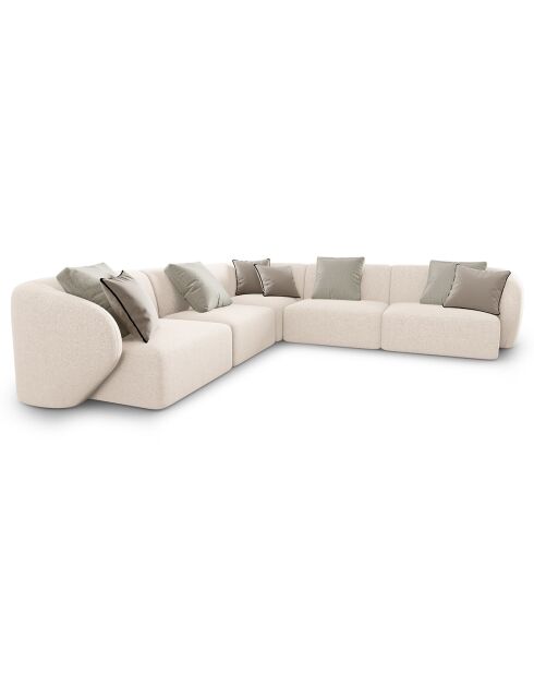 Canapé d'angle Modulable Symétrique Chiara 6 Places beige clair - 252x252x74 cm