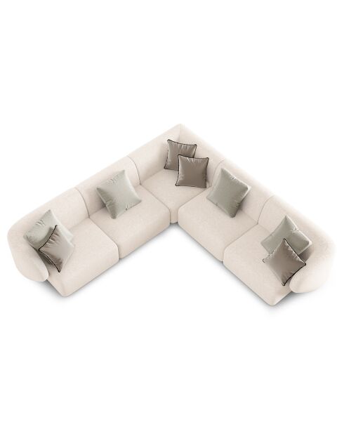 Canapé d'angle Modulable Symétrique Chiara 6 Places beige clair - 252x252x74 cm