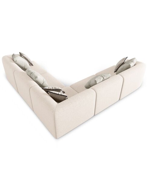 Canapé d'angle Modulable Symétrique Chiara 6 Places beige clair - 252x252x74 cm