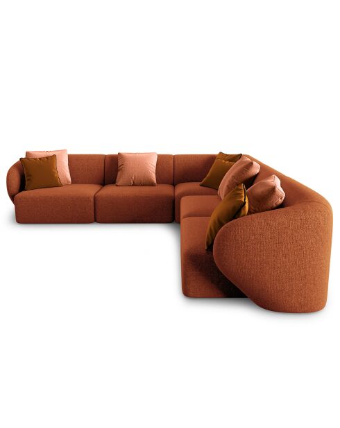 Canapé d'angle Modulable Symétrique Chiara 6 Places terracotta - 252x252x74 cm