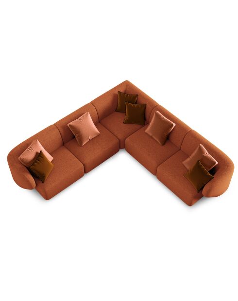 Canapé d'angle Modulable Symétrique Chiara 6 Places terracotta - 252x252x74 cm