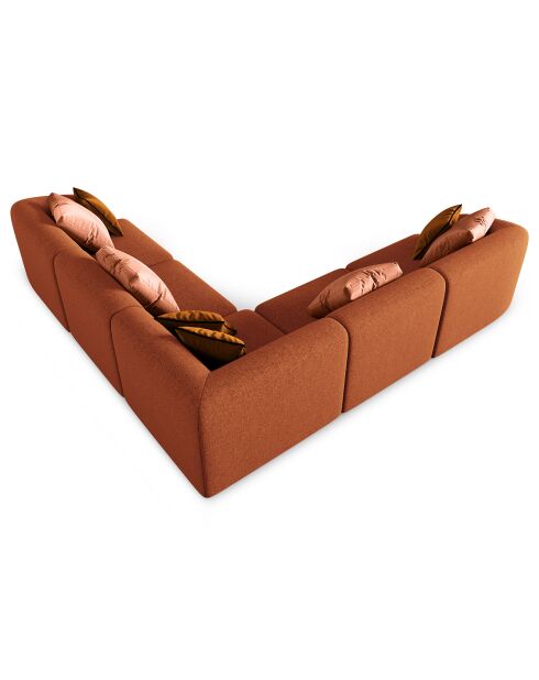 Canapé d'angle Modulable Symétrique Chiara 6 Places terracotta - 252x252x74 cm