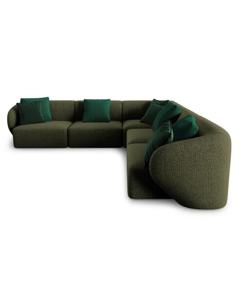 Canapé d'angle Modulable Symétrique Chiara 6 Places vert chiné - 252x252x74 cm
