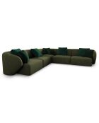 Canapé d'angle Modulable Symétrique Chiara 6 Places vert chiné - 252x252x74 cm