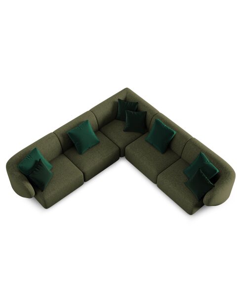 Canapé d'angle Modulable Symétrique Chiara 6 Places vert chiné - 252x252x74 cm