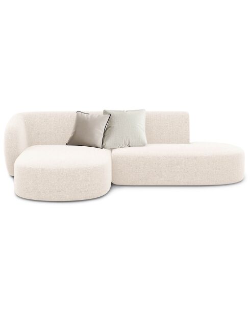 Canapé d'angle Modulaire Ouvert à Gauche Chiara 4 Places beige clair - 227x155x74 cm