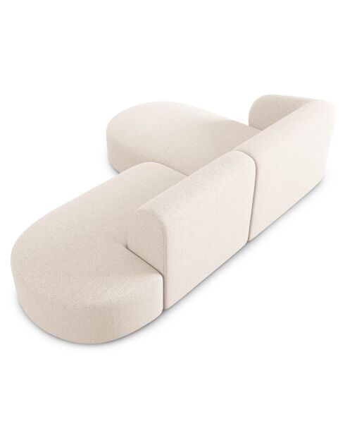 Canapé d'angle Modulaire Ouvert à Gauche Chiara 4 Places beige clair - 227x155x74 cm