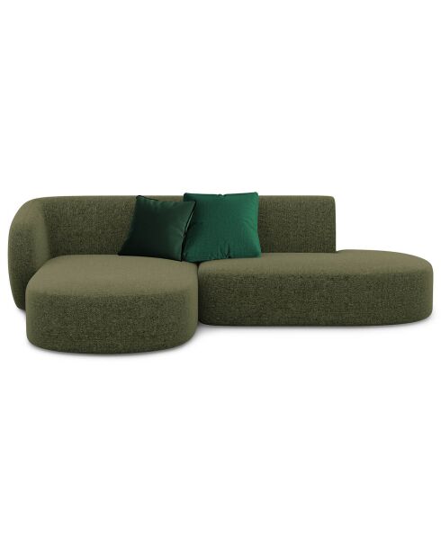 Canapé d'angle Modulaire Ouvert à Gauche Chiara 4 Places vert chiné - 227x155x74 cm