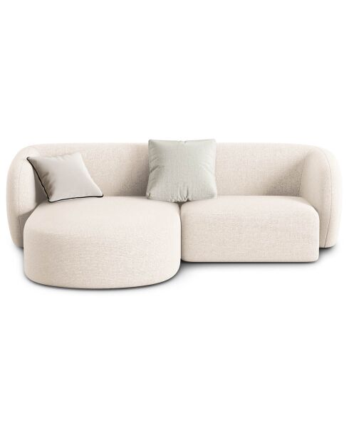 Canapé d'angle Gauche Modulaire Chiara 3 Places beige clair - 184x155x74 cm