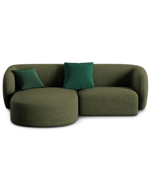 Canapé d'angle Gauche Modulaire Chiara 3 Places vert chiné - 184x155x74 cm