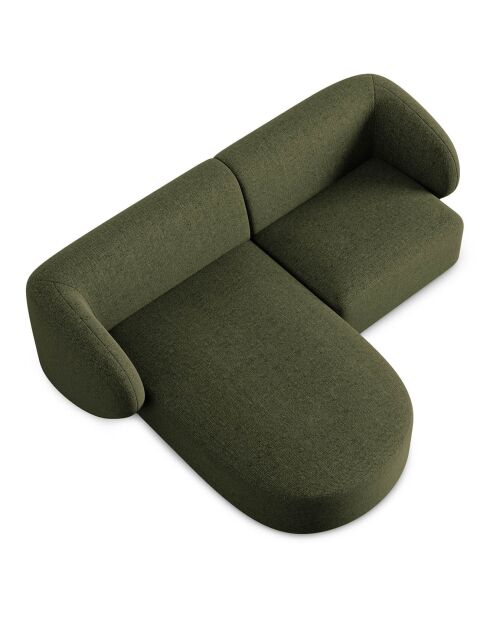 Canapé d'angle Gauche Modulaire Chiara 3 Places vert chiné - 184x155x74 cm