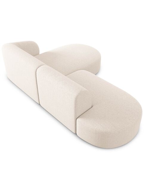 Canapé d'angle Ouvert Droit Modulaire Chiara 4 Places beige clair - 227x155x74 cm