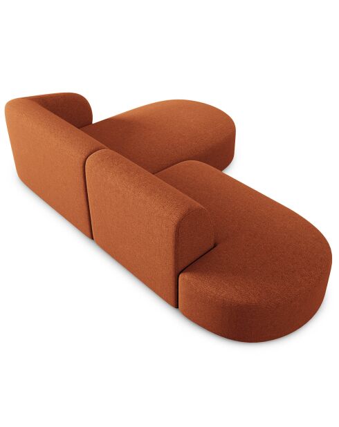 Canapé d'angle Ouvert Droit Modulaire Chiara 4 Places terracotta - 227x155x74 cm