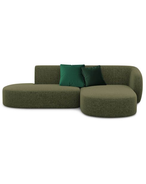 Canapé d'angle Ouvert Droit Modulaire Chiara 4 Places vert chiné - 227x155x74 cm