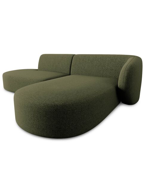 Canapé d'angle Ouvert Droit Modulaire Chiara 4 Places vert chiné - 227x155x74 cm