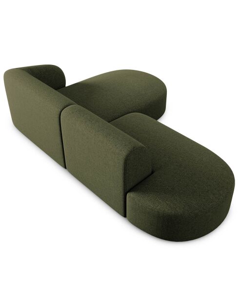 Canapé d'angle Ouvert Droit Modulaire Chiara 4 Places vert chiné - 227x155x74 cm