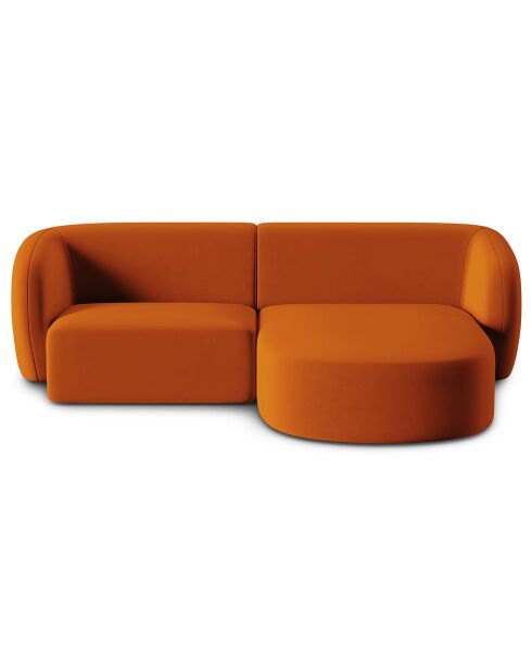 Canapé d'angle Droit Modulaire Velours Chiara 3 Places terracotta - 184x155x74 cm