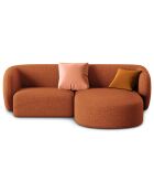 Canapé d'angle Droit Modulaire Chiara 3 Places terracotta - 184x155x74 cm
