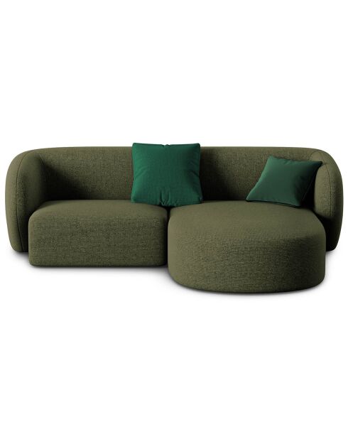 Canapé d'angle Droit Modulaire Chiara 3 Places vert chiné - 184x155x74 cm