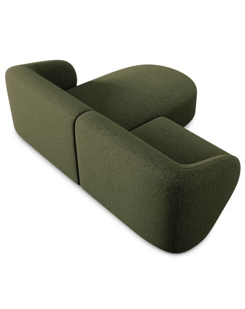 Canapé d'angle Droit Modulaire Chiara 3 Places vert chiné - 184x155x74 cm