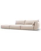 Canapé Gauche Velours Clau 4 Places beige - 286x100x85 cm