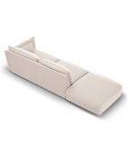 Canapé Gauche Velours Clau 4 Places beige - 286x100x85 cm