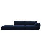 Canapé Gauche Velours Clau 4 Places bleu roi - 286x100x85 cm
