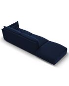 Canapé Gauche Velours Clau 4 Places bleu roi - 286x100x85 cm