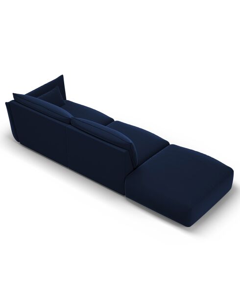 Canapé Gauche Velours Clau 4 Places bleu roi - 286x100x85 cm