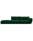 Canapé Gauche Velours Clau 4 Places vert bouteille - 286x100x85 cm