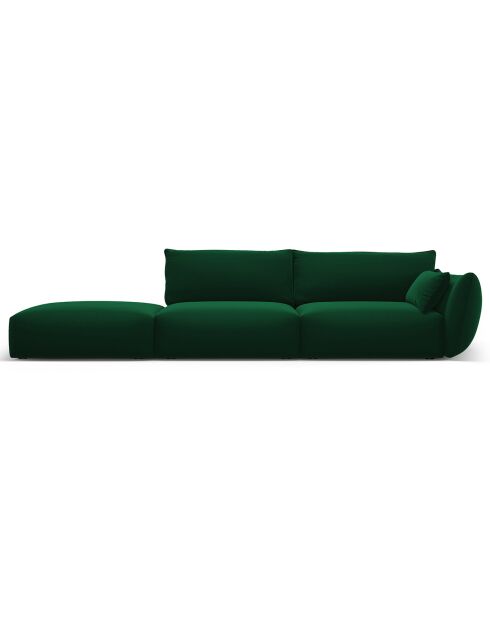 Canapé Gauche Velours Clau 4 Places vert bouteille - 286x100x85 cm