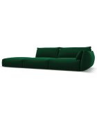 Canapé Gauche Velours Clau 4 Places vert bouteille - 286x100x85 cm