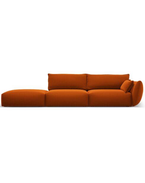 Canapé Gauche Velours Clau 4 Places terracotta - 286x100x85 cm