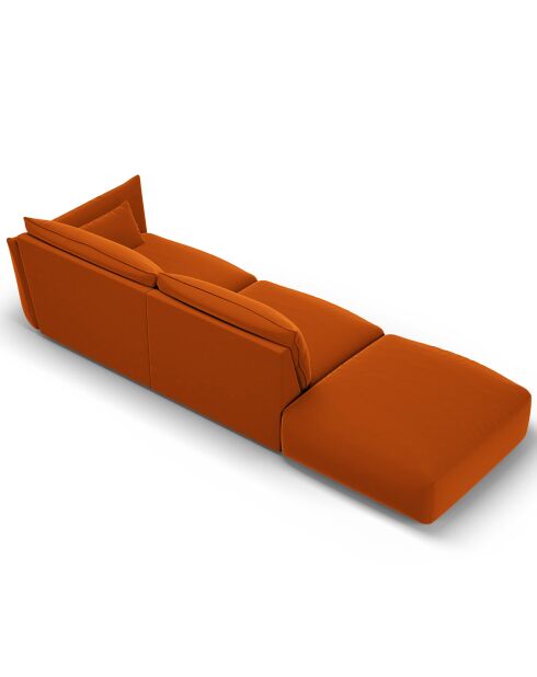 Canapé Gauche Velours Clau 4 Places terracotta - 286x100x85 cm