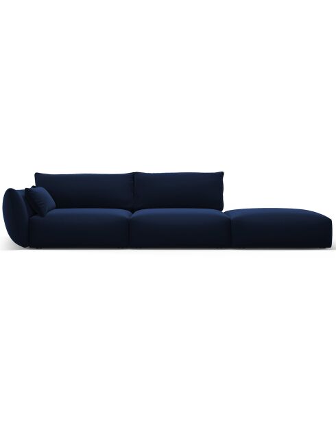 Canapé Droit Velours Clau 4 Places bleu roi - 286x100x85 cm