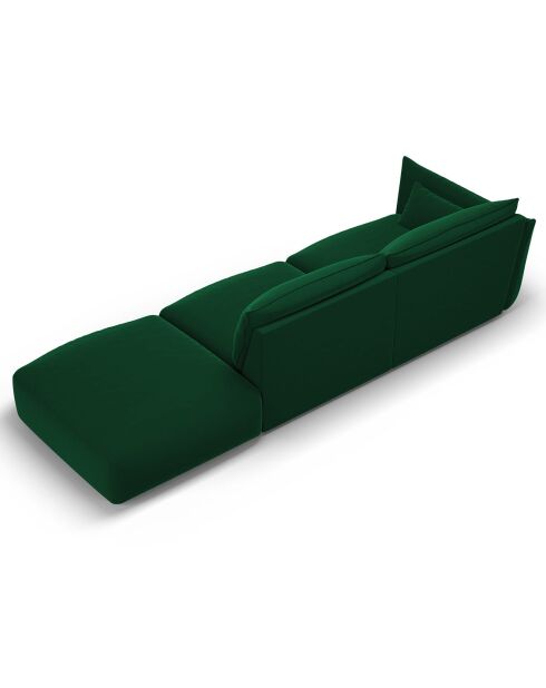 Canapé Droit Velours Clau 4 Places vert bouteille - 286x100x85 cm