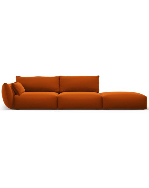 Canapé Droit Velours Clau 4 Places terracotta - 286x100x85 cm
