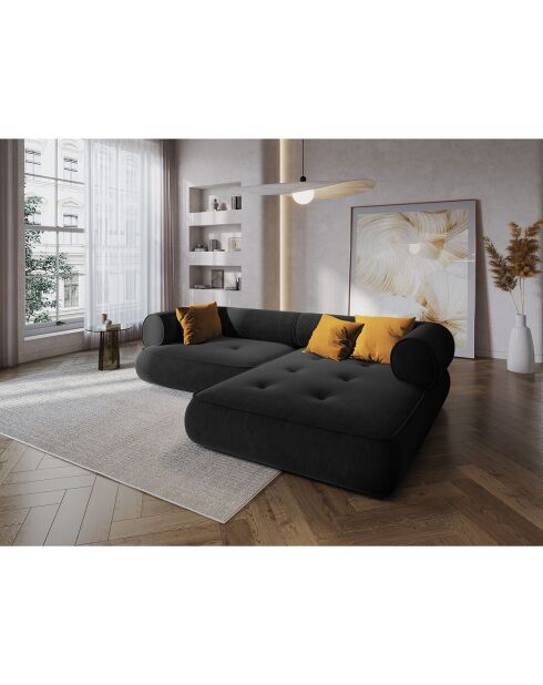 Canapé d'angle Droit Modulaire Lily 4 Places anthracite - 261x188x74 cm