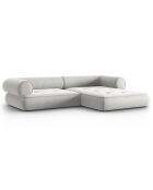 Canapé d'angle Droit Modulaire Lily 4 Places gris clair - 261x188x74 cm